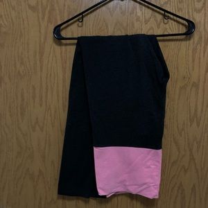 Pink  Fold-over Leggings